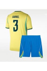 Brasilia Gabriel Magalhaes #3 Jalkapallovaatteet Lasten Kotipeliasu MM-kisat 2026 Lyhythihainen (+ Lyhyet housut)